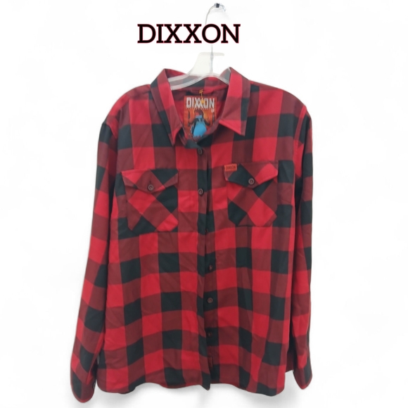 DIXXON Red and Black Plaid Button Down Shirt Redrum 2X Grunge - Picture 4 of 6